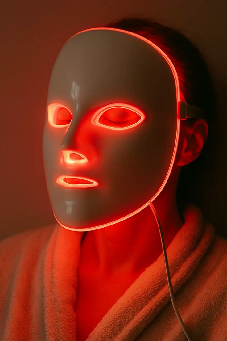 Masque LED anti-âge thérapie lumière rouge bleue visage